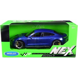 Porsche Taycan Turbo S Blue Metallic 'NEX Models' 1/24 Diecast Model Car by Welly