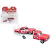 Ford F-350 Ramp Truck #38 Red and White with 1969 Ford Mustang Trans Am #38 Red 'Coca-Cola' Allan Moffat Racing 'DDA Collectibles' Series 'ACME Exclusive' 1/64 Diecast Model Cars by Greenlight for ACME