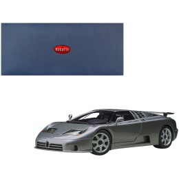 Bugatti EB110 SS Super Sport Grigio Metalizzatto Silver Metallic with Silver Wheels 1/18 Model Car by Autoart