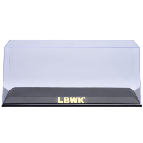 Collectible Display Show Case with Black Plastic Base and Gold 'LBWK' Logo for 1/18-1/24 Scale Model Cars by Autoart
