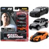 'Fast & Furious 9' (2021) Movie 3 piece Set 'Nano Hollywood Rides' Series Diecast Model Cars by Jada