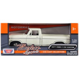 1977 Ford F-150 Custom Pickup Truck White 'Timeless Legends' Series 1/24 Diecast Model Car by Motormax