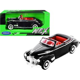 1941 Chevrolet Special Deluxe Convertible Black with Red Interior 'NEX Models' 1/24 Diecast Model Car by Welly