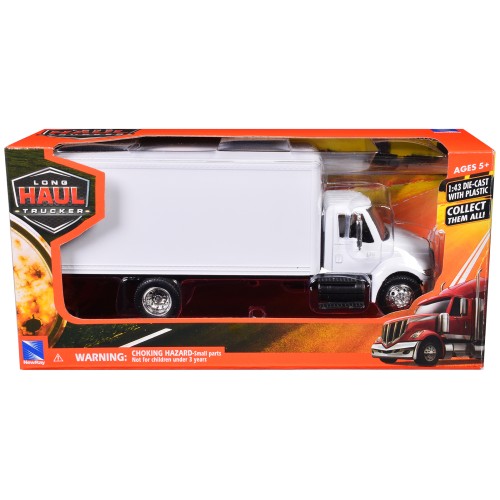 International 4200 Box Truck White 'Long Haul Truckers' Series 1/43 Diecast Model by New Ray
