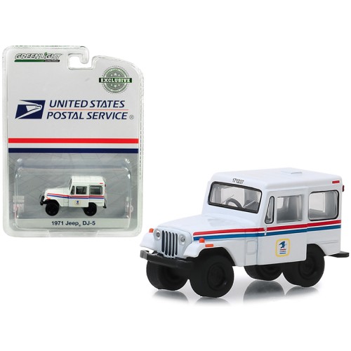 1971 Jeep DJ-5 White 'United States Postal Service' (USPS) 'Hobby Exclusive' 1/64 Diecast Model Car by Greenlight