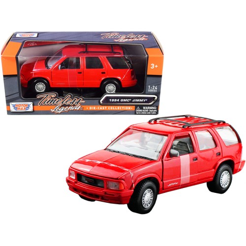 1994 GMC Jimmy with Roof Rack Red 'Timeless Legends' Series 1/24 Diecast Model Car by Motormax