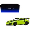 Porsche 911 (991.2) GT2 RS Weissach Package Acid Green with Carbon Stripes 1/18 Model Car by Autoart
