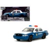 Rick Grimes' Ford Crown Victoria 'Sheriff' Blue and White 'The Walking Dead' (2010-2022) TV Series 'Hollywood Rides' Series 1/32 Diecast Model Car by Jada