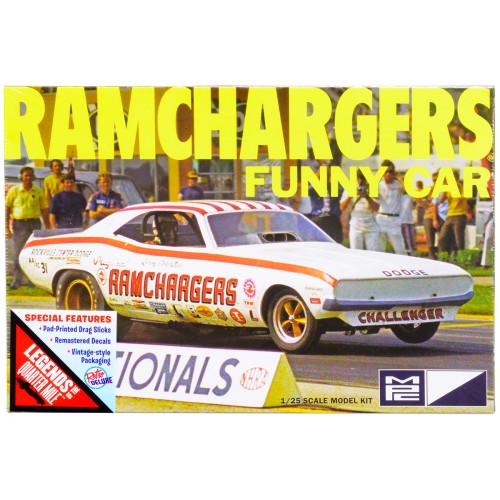Skill 2 Model Kit Dodge Challenger Ramchargers Funny Car 'Legends of the Quarter Mile' 1/25 Scale Model by MPC