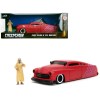 1951 Mercury Matt Red with Purple Stripes and Creep Diecast Figure 'Creepshow' (1982) Movie 'Hollywood Rides' Series 1/24 Diecast Model Car by Jada