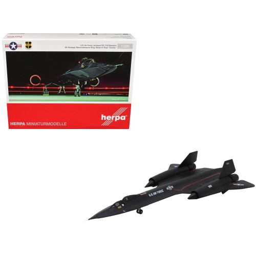 Lockheed SR-71B Blackbird Stealth Aircraft '9th Strategic Reconnaissance Wing Beale Air Base Gumby' United States Air Force 1/200 Diecast Model Airplane by Herpa