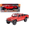 2021 Jeep Gladiator Rubicon (Open Top) Pickup Truck Red 1/24-1/27 Diecast Model Car by Motormax