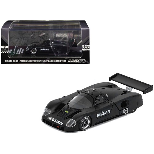 Nissan R89C Matt Black 'Le Mans Shakedown Test at Paul Ricard 1988' 1/64 Diecast Model Car by Inno Models