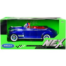 1941 Chevrolet Special Deluxe Convertible Blue Metallic with Red Interior 'NEX Models' 1/24 Diecast Model Car by Welly