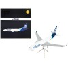 Boeing 737-700BDSF Commercial Aircraft with Flaps Down 'Alaska Air Cargo' White with Blue Tail 'Gemini 200' Series 1/200 Diecast Model Airplane by GeminiJets