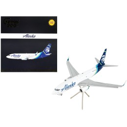Boeing 737-700BDSF Commercial Aircraft with Flaps Down 'Alaska Air Cargo' White with Blue Tail 'Gemini 200' Series 1/200 Diecast Model Airplane by GeminiJets