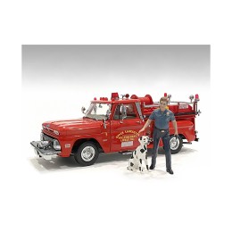 'Firefighters' Fire Dog Training Figures (Trainer and Dog) for 1/24 Scale Models by American Diorama