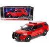 2015 Ford Police Interceptor Utility 'Fire Marshal' Plain Red 1/18 Diecast Model Car by Motormax