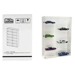Showcase 12 Car Display Case Wall Mount with White Back Panel 'Mijo Exclusives' for 1/64 Scale Models