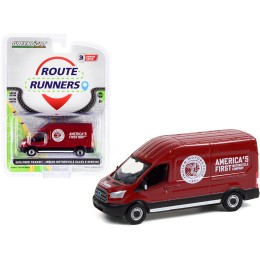 2015 Ford Transit LWB High Roof Van Burgundy 'Indian Motorcycle Sales & Service' 'Route Runners' Series 3 1/64 Diecast Model by Greenlight