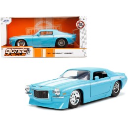 1971 Chevrolet Camaro Z/28 Light Blue with White Stripes 'Bigtime Muscle' Series 1/24 Diecast Model Car by Jada