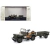 Willys Jeep 1/4-Ton Utility Truck Olive Drab with Trailer 'United States Army' 1/43 Diecast Model by Militaria Die Cast