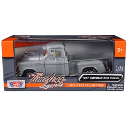 1957 GMC Blue Chip Pickup Truck Gray 'Timeless Legends' Series 1/24 Diecast Model Car by Motormax