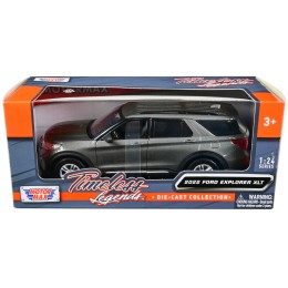 2022 Ford Explorer XLT Gray Metallic 'Timeless Legends' Series 1/24 Diecast Model Car by Motormax