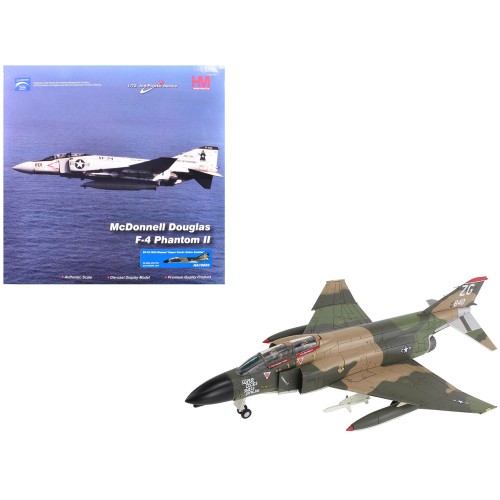 McDonnell Douglas EF-4C Wild Weasel Fighter-Bomber Aircraft '64-0840 67th TFS Korat RTAFB Super Cocks Swiss Samilar' (1971) United States Air Force 'Air Power Series' 1/72 Diecast Model by Hobby Master