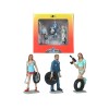 Michelle, Meg and Gary Tire Brigade 3 piece Figurine Set 1/24 by Motorhead Miniatures
