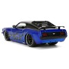 1970 Ford Mustang Boss 429 Black and Blue Metallic with Flames 'Bigtime Muscle' Series 1/24 Diecast Model Car by Jada