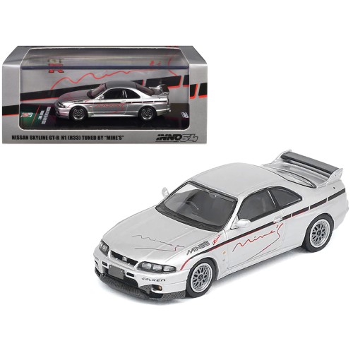 Nissan Skyline GT-R N1 (R33) RHD (Right Hand Drive) 'Tuned by Mine's' Silver 1/64 Diecast Model Car by Inno Models