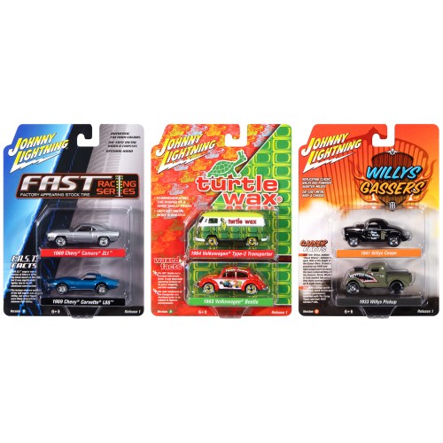 Johnny Lightning '2-Packs' 2024 Release 1 Set B of 6 pieces 1/64 Diecast Model Cars by Johnny Lightning