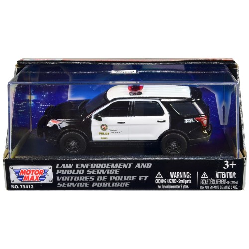 2015 Ford Police Interceptor Utility Black and White 'LAPD (Los Angeles Police Department)' 1/43 Diecast Model Car by Motormax
