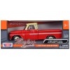1966 Chevrolet C10 Fleetside Pickup Truck Red with Cream Top 'American Classics' 1/24 Diecast Model Car by Motormax