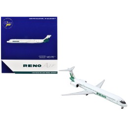McDonnell Douglas MD-90 Commercial Aircraft 'Reno Air' (N905RA) White with Green Tail 1/400 Diecast Model Airplane by GeminiJets