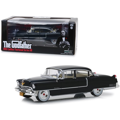 1955 Cadillac Fleetwood Series 60 Black 'The Godfather' (1972) Movie 1/24 Diecast Model Car by Greenlight