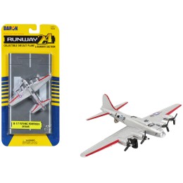 Boeing B-17 Flying Fortress Bomber Aircraft Silver Metallic 'United States Army Air Force' with Runway Section Diecast Model Airplane by Runway24