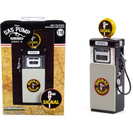 1951 Wayne 505 Gas Pump 'Signal Gasoline' Black and Gray 'Vintage Gas Pumps' Series 10 1/18 Diecast Model by Greenlight