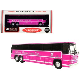 1980 MCI MC-9 Crusader II Intercity Coach Bus Pink 'Allstate Charter Lines Inc.' 'Vintage Bus & Motorcoach Collection' 1/87 (HO) Diecast Model by Iconic Replicas