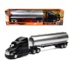 Peterbilt 387 Truck Black with Tanker Trailer Silver 'Long Haul Truckers' Series 1/43 Diecast Model by New Ray