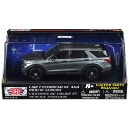 2022 Ford Police Interceptor Utility Gray Metallic Unmarked 'Custom Builder's Kit' 'Law Enforcement and Public Service' Series 1/43 Diecast Model Car by Motormax