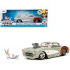 1957 Chevrolet Corvette Beige with Pink Interior with Bugs Bunny Figure 'Looney Tunes' 'Hollywood Rides' Series 1/24 Diecast Model Car by Jada