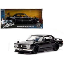 Brian's Nissan Skyline 2000 GT-R RHD (Right Hand Drive) Black 'Fast & Furious' Movie 1/24 Diecast Model Car by Jada