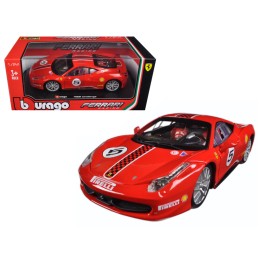 Ferrari 458 Challenge #5 Red 1/24 Diecast Model Car by Bburago