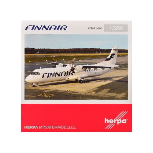 ATR 72-500 Commercial Aircraft 'FinnAir' (OH-ATI) White 1/200 Diecast Model Airplane by Herpa