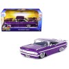 1959 Chevrolet Impala Lowrider Candy Purple with DUB Wire Wheels 'Street Low' Series 1/24 Diecast Model Car by Jada