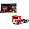 G1 Autobot Optimus Prime Truck Red with Robot on Chassis from 'Transformers' TV Series 'Hollywood Rides' Series 1/24 Diecast Model by Jada