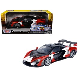 McLaren Senna #22 Black with Red and White Graphics 'GT Racing' Series 1/24 Diecast Model Car by Motormax