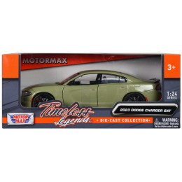 2023 Dodge Charger SXT Green Metallic 'Timeless Legends' Series 1/24 Diecast Model Car by Motormax